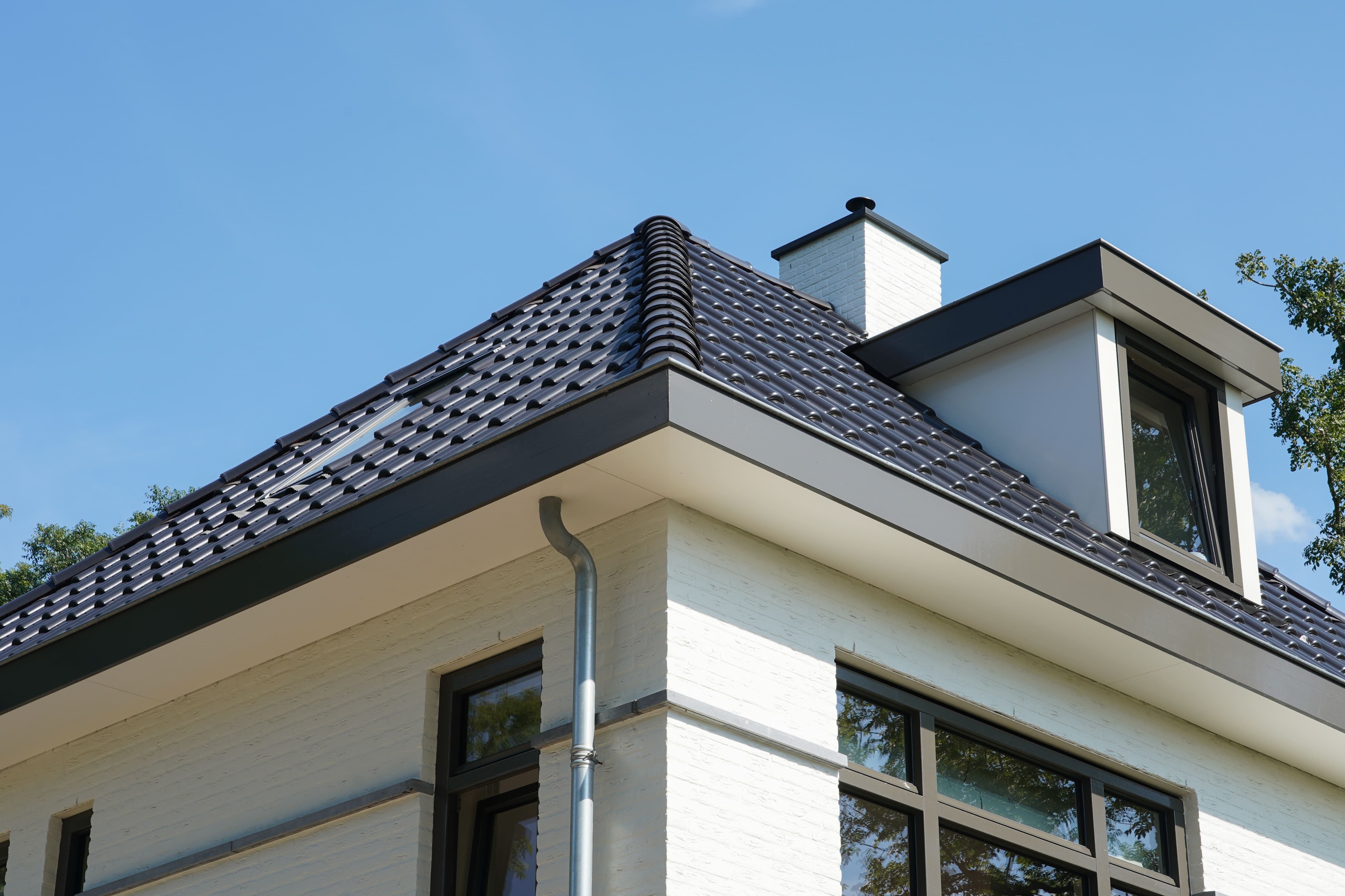 Uitsnede van dak herenhuis