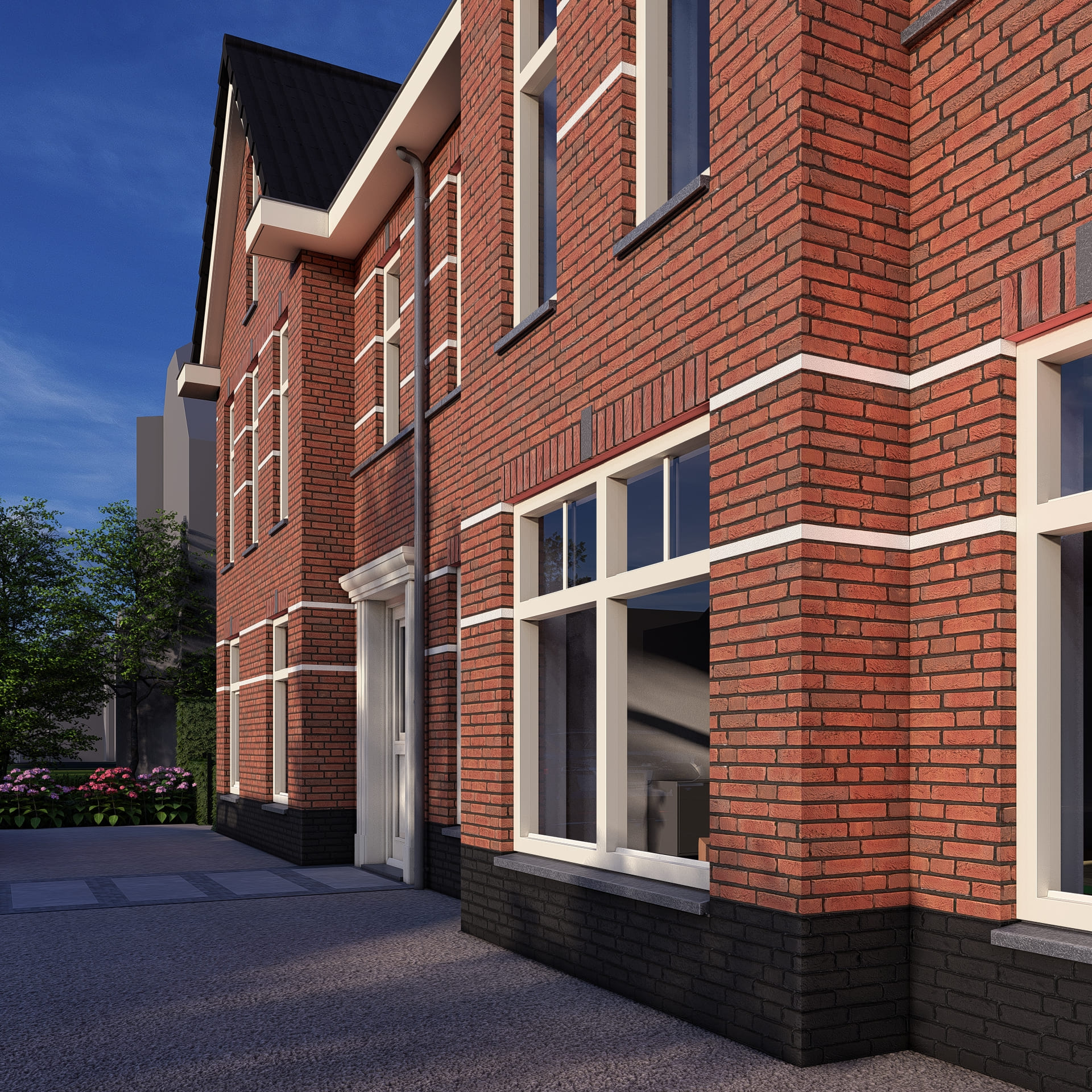 projectontwikkeling wonen aan weersteyn render schuin aanzicht