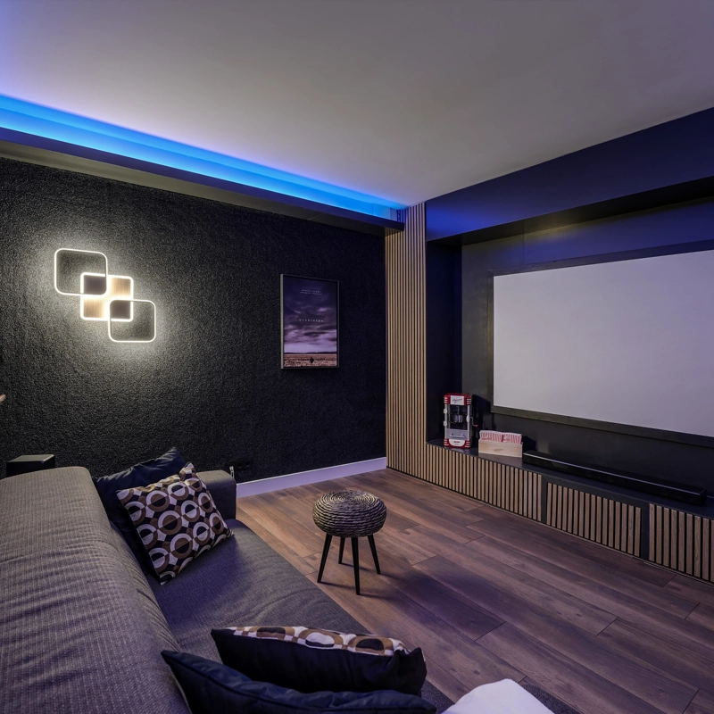 Luxe thuisbioscoop met ledverlichting