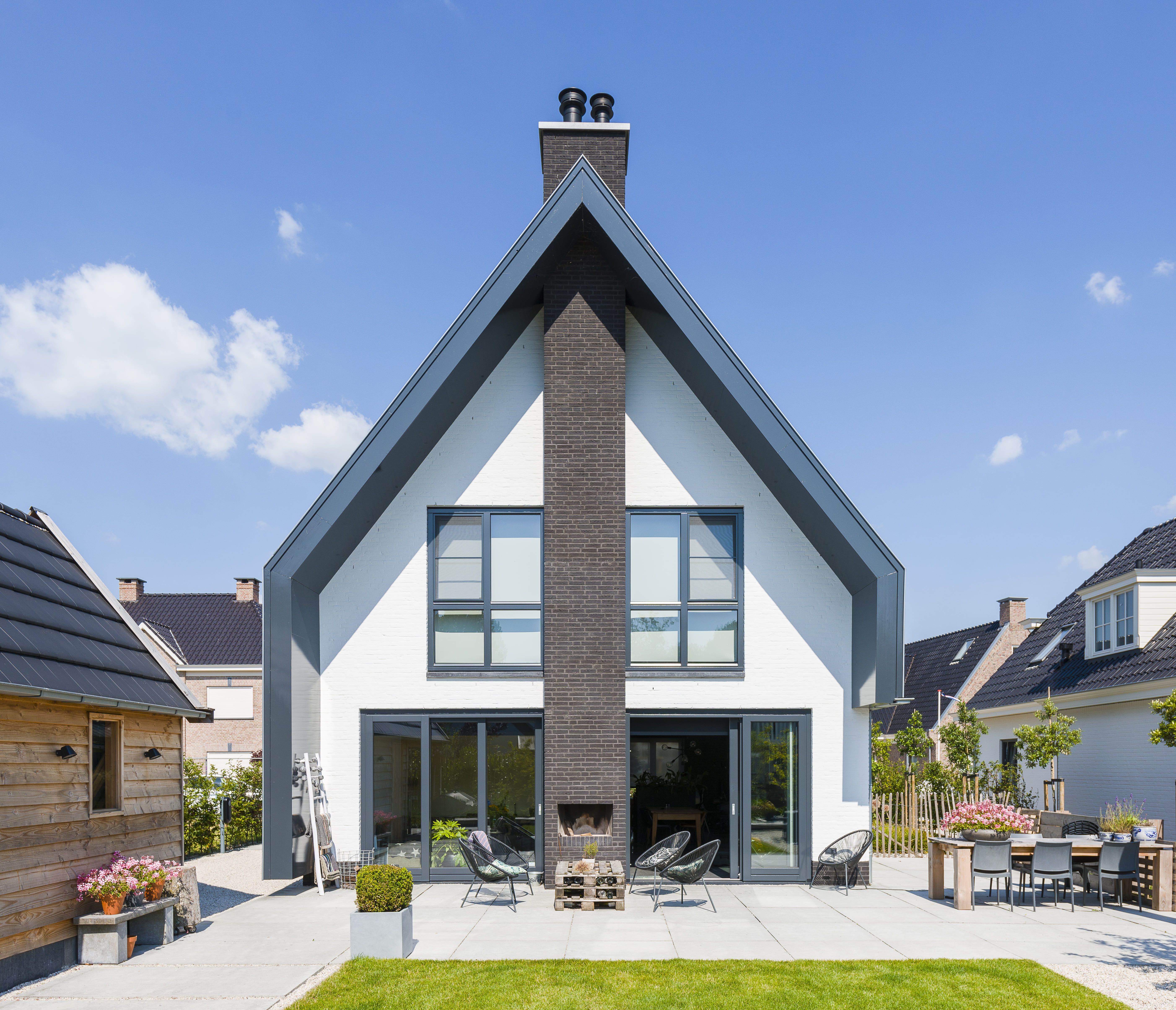 Achterzijde van een jaren 70 woning