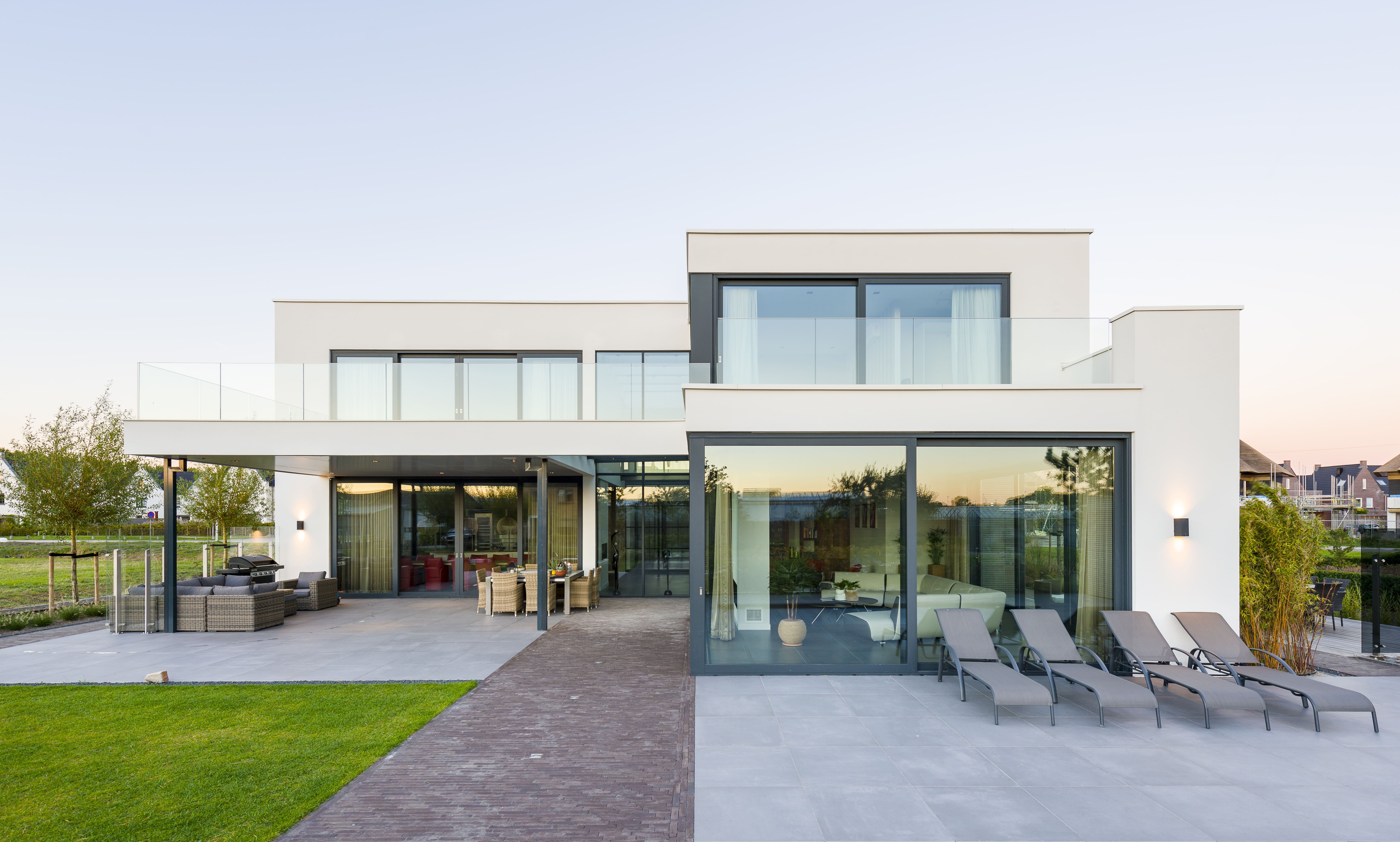 Voorzijde van bungalow