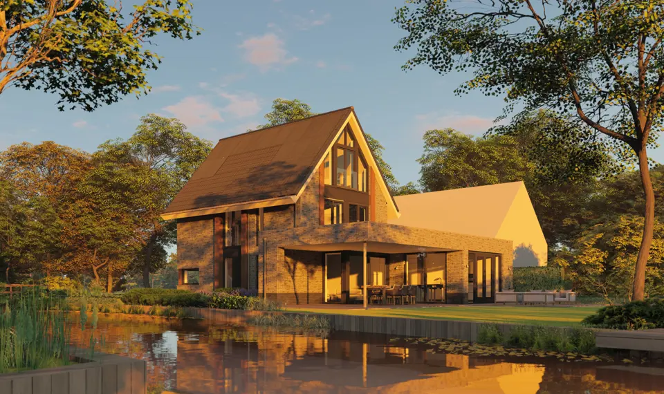 Render van Open huis villa in reeuwijk