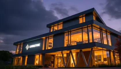 Voorgevel Livingstone Villa Experience Center avondfoto