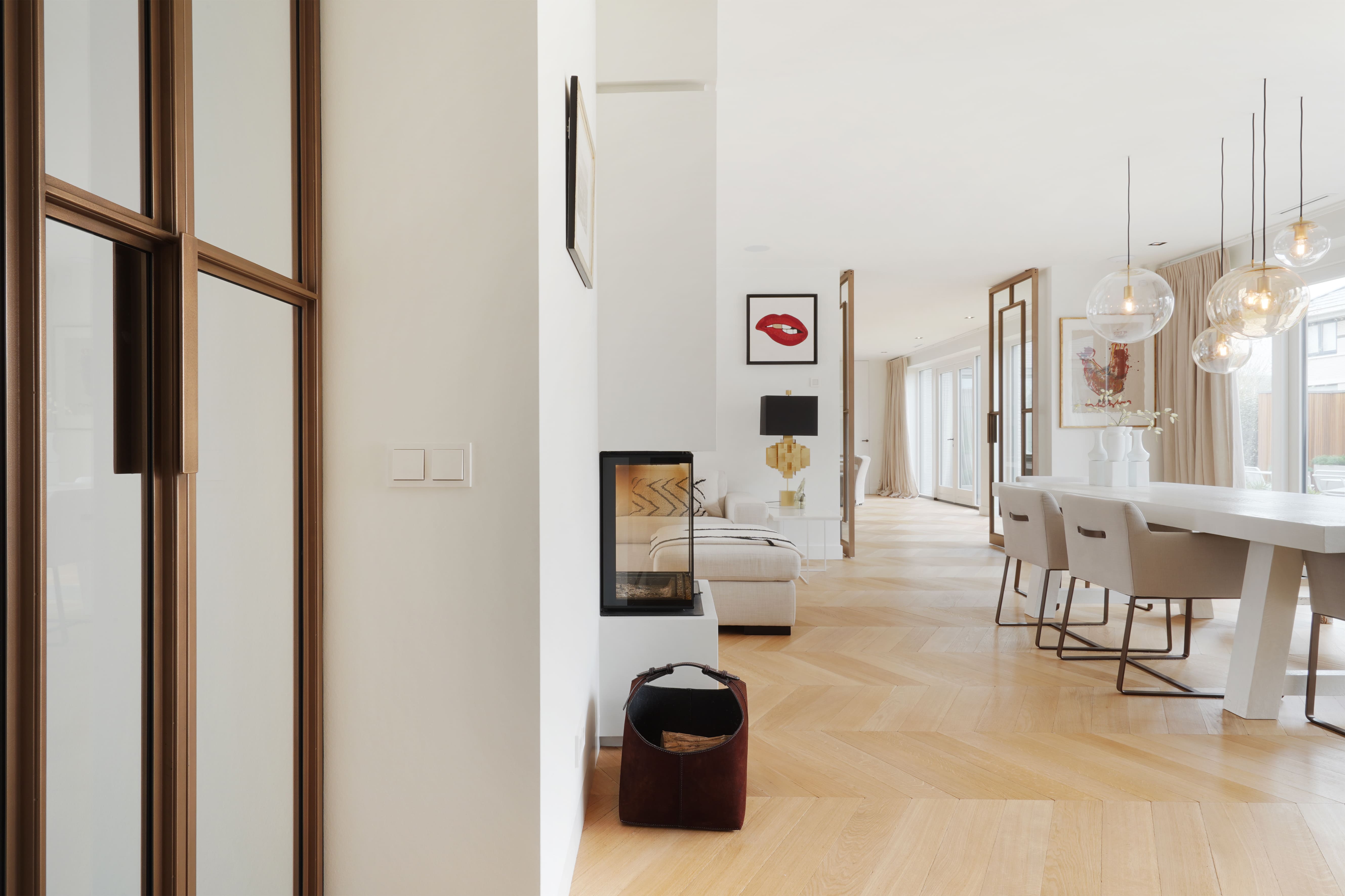 Een visgraat, houten parketvloer