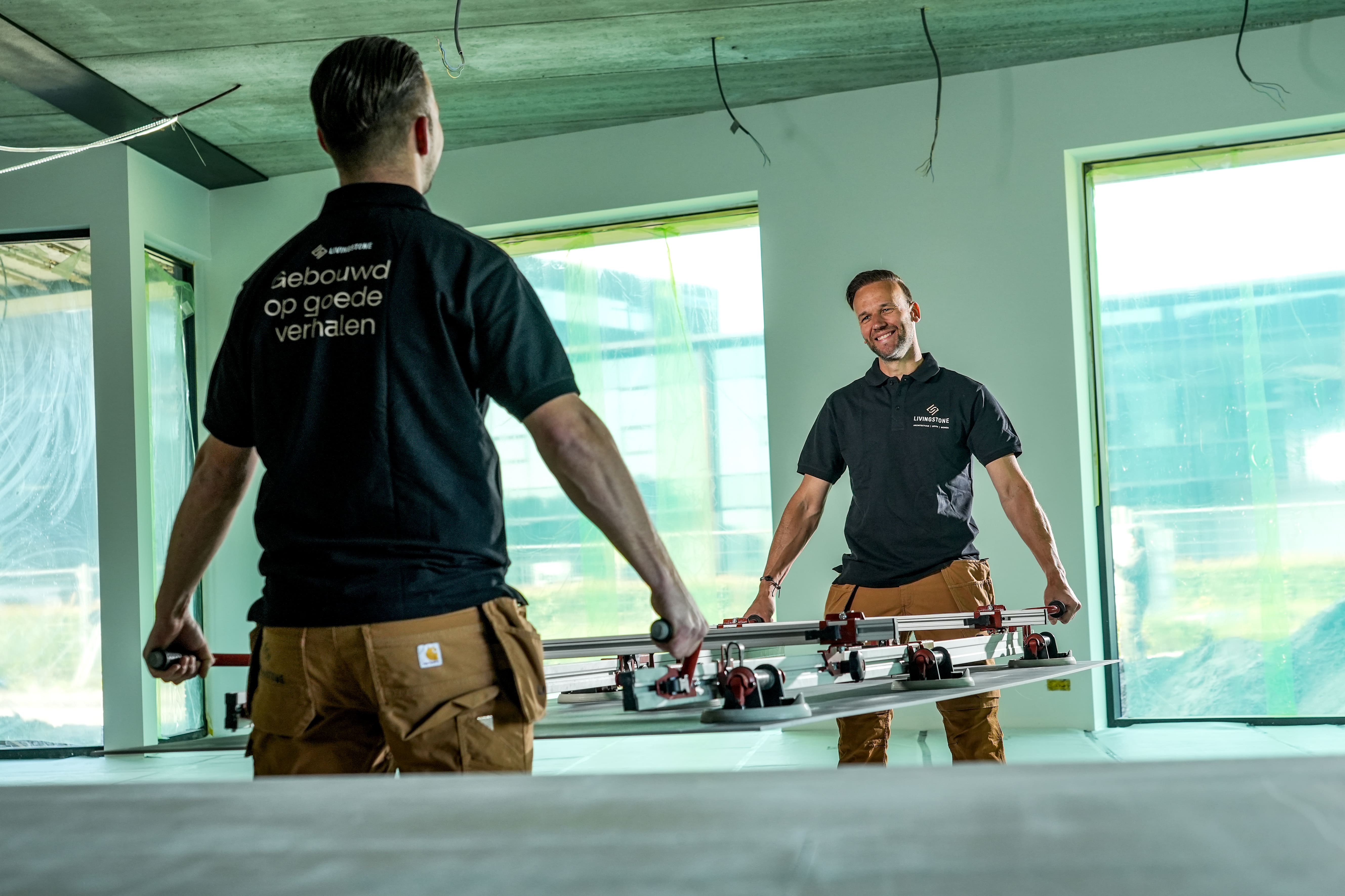 Uitvoerder van Livingstone aan het werk