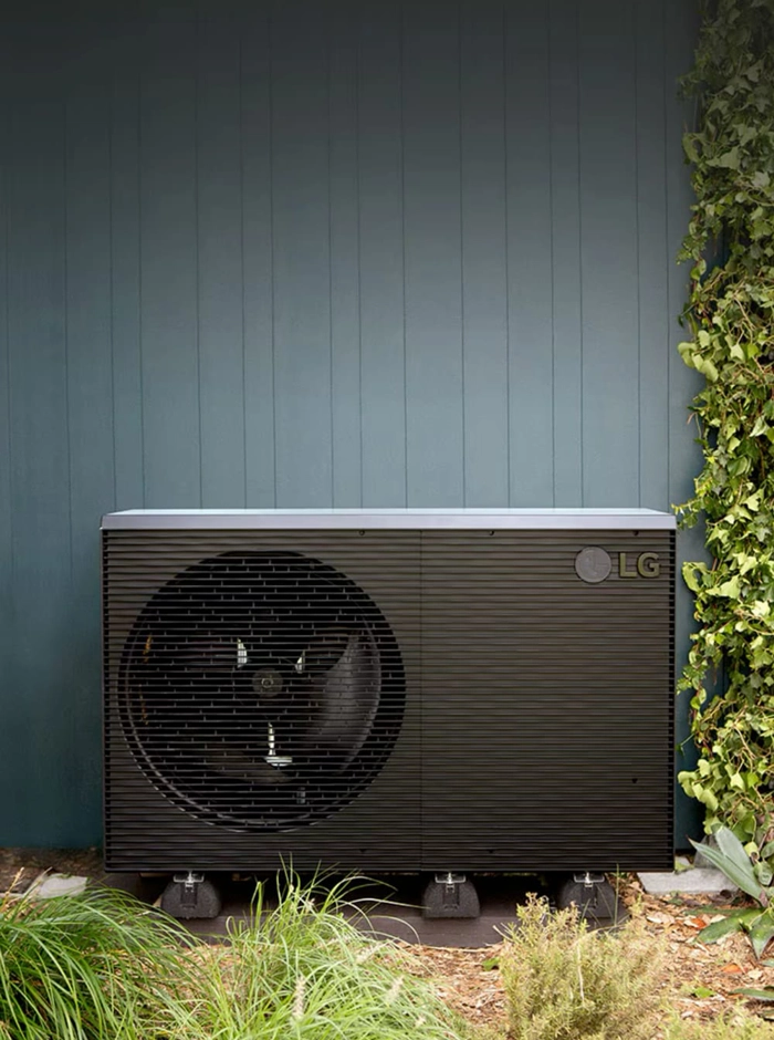 Voorzijde van warmtepomp