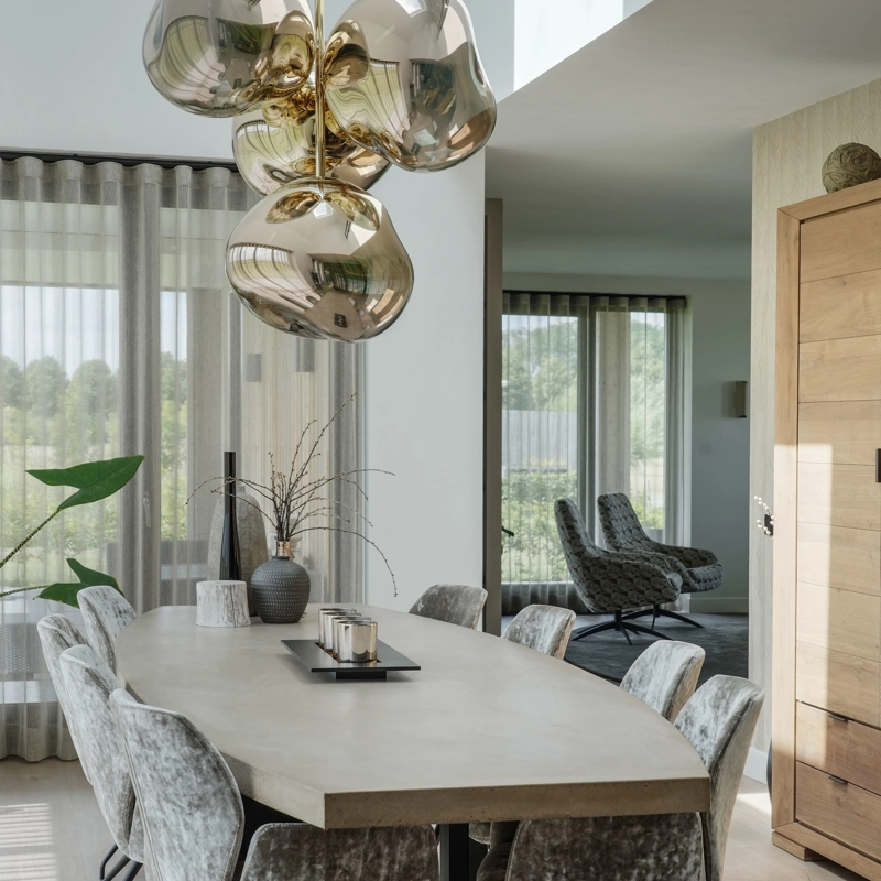 Interieur eetkamer licht vide verbinding