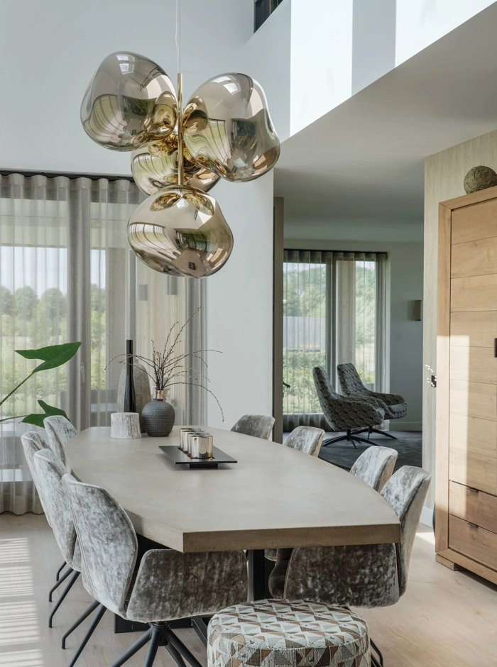Modern interieur met verlichting