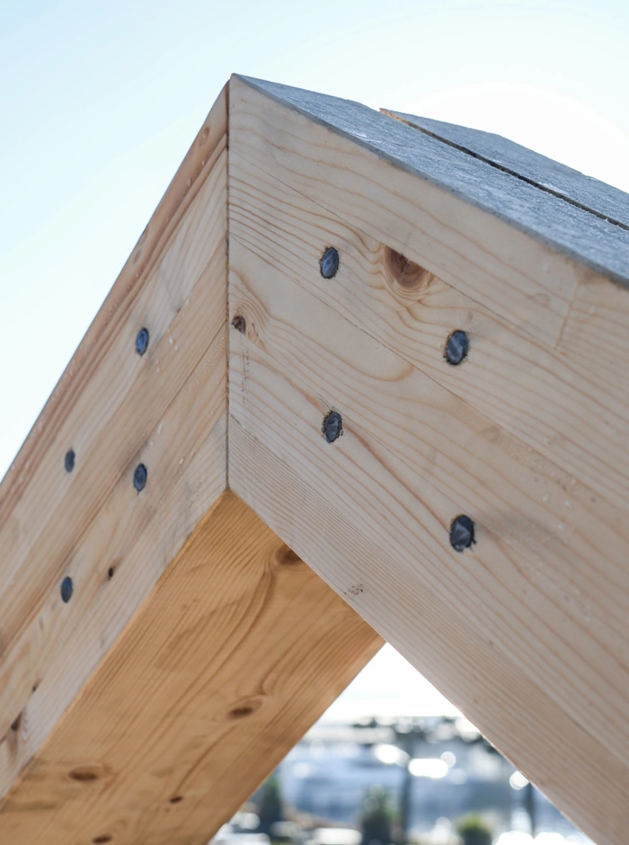 close up van CLT verbinding