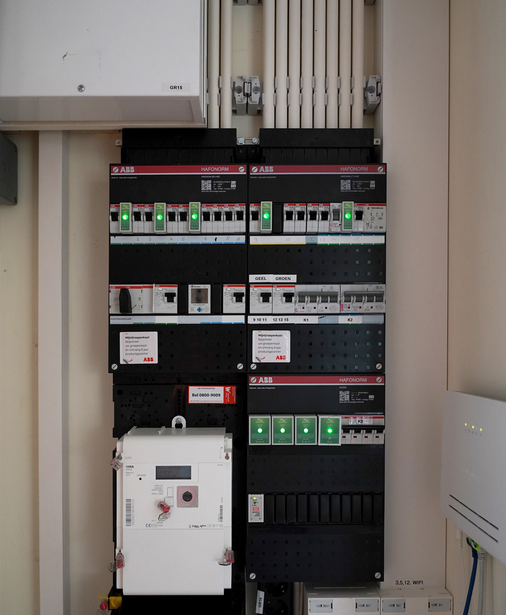 Voorzijde van een meterkast