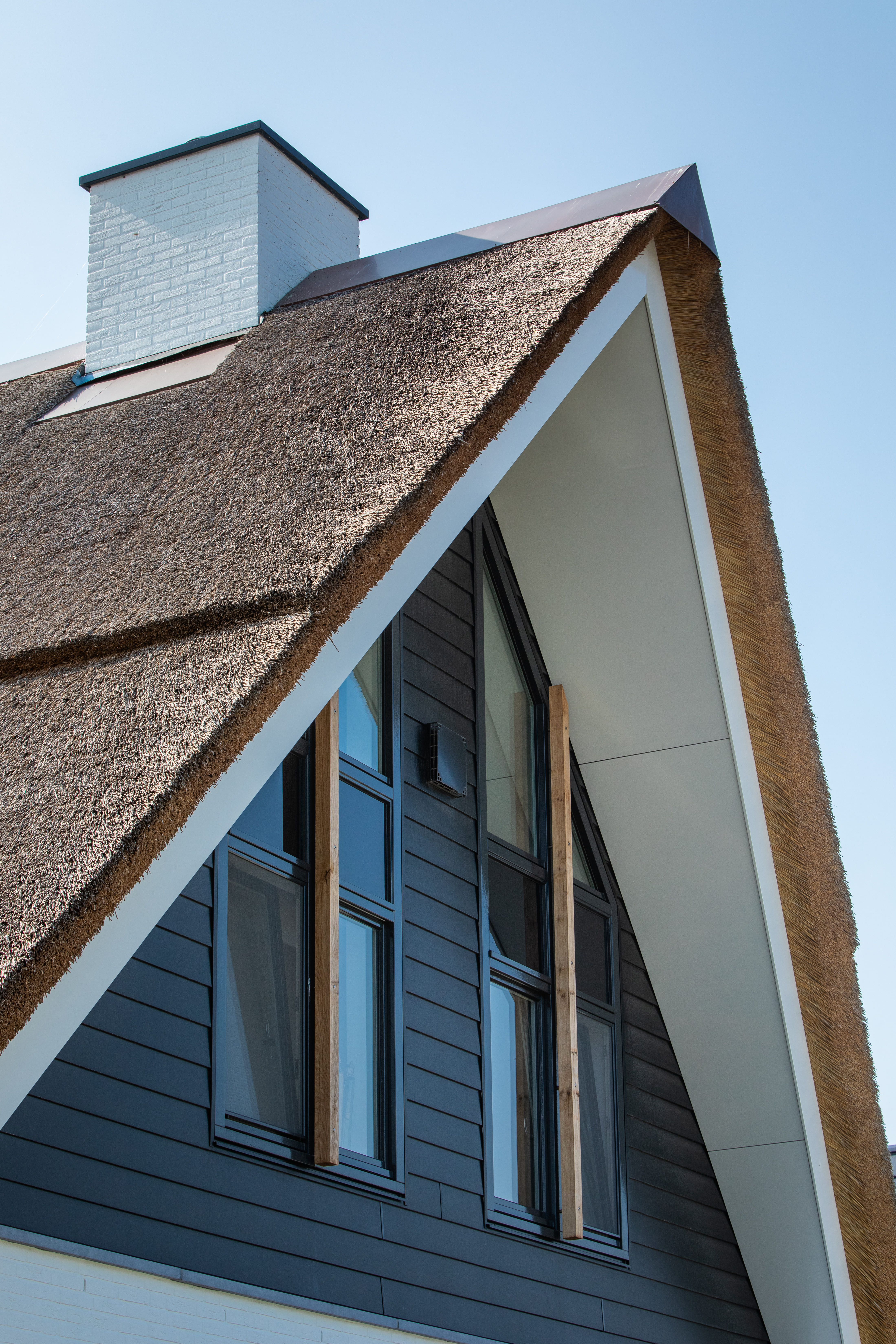 Close up van een rieten dak